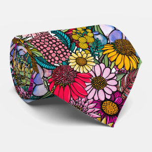 Australian Summer Wildflower Garden Tie