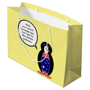 Australian Talking Ms Penguin Personalised Large Gift Bag