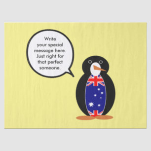 Australian Talking Ms Penguin Personalised Tissue Paper