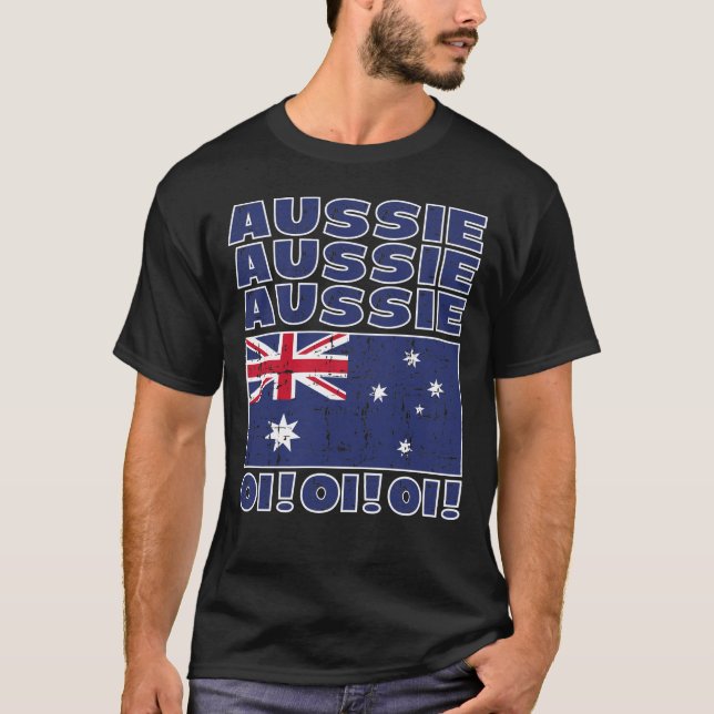 Australian Team Chant - Aussie Aussie Aussie, Oi O T-Shirt (Front)