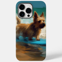 Australian Terrier Beach Surfing Painting 