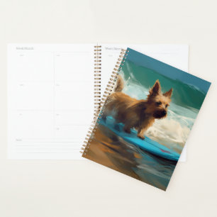 Australian Terrier Beach Surfing Painting Planner