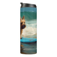 Australian Terrier Beach Surfing Painting 