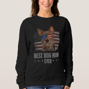 Australian Terrier Best Dog Mum Ever Retro Usa Ame Sweatshirt