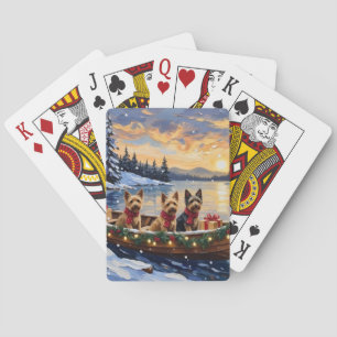 Australian Terrier Christmas Boat Holiday Playing Cards