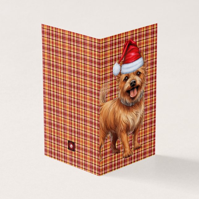 Australian Terrier Christmas Dog Holiday Plaid (Outside)
