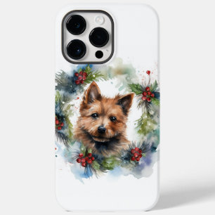 Australian Terrier Christmas Wreath Festive Pup  Case-Mate iPhone 14 Pro Max Case