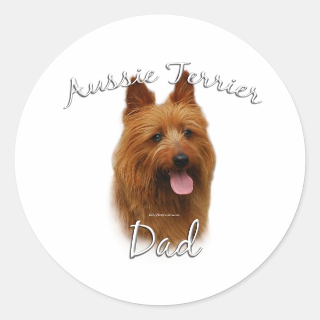 Australian Terrier Dad 2 Classic Round Sticker (Front)