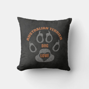 Australian Terrier Dog Breed on Charcoal Grey Cushion