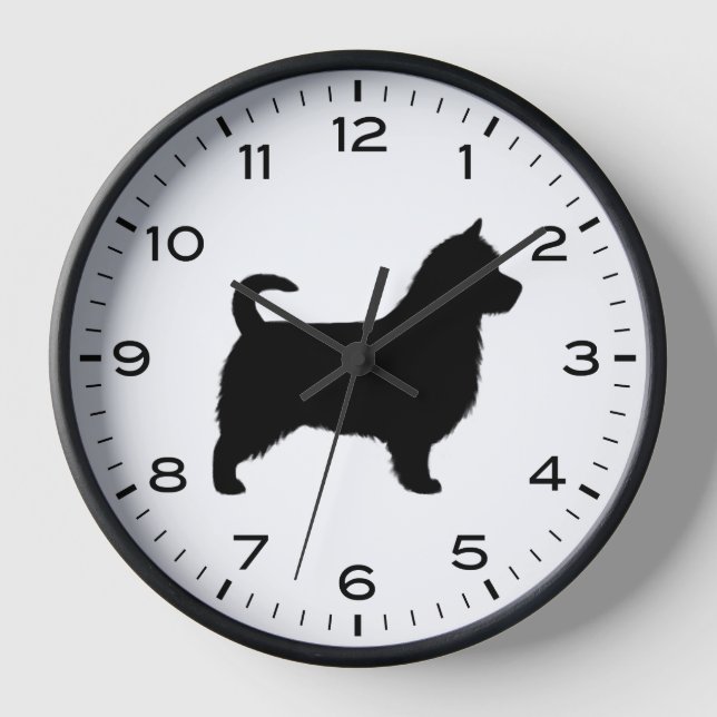 Australian Terrier Dog Breed Silhouette Clock (Front)