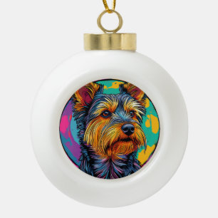Australian Terrier dog Ceramic Ball Christmas Ornament