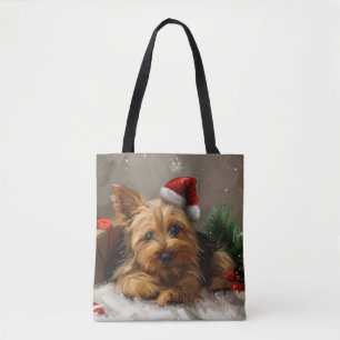 Australian Terrier Dog Christmas Festive Tote Bag