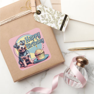 Australian Terrier Dog Colourful Square Sticker