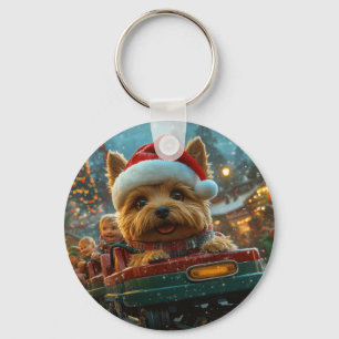 Australian Terrier Dog Roller Coaster Christmas Key Ring