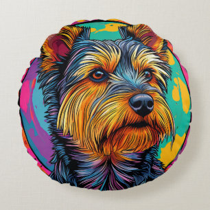 Australian Terrier dog Round Cushion