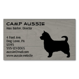 Australian Terrier Dog Silhouette (Long Tail) Magnetic Business Card