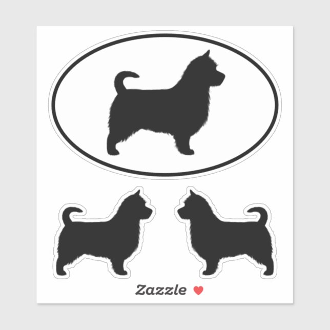 Australian Terrier Dog Silhouettes with Long Tail (Sheet)