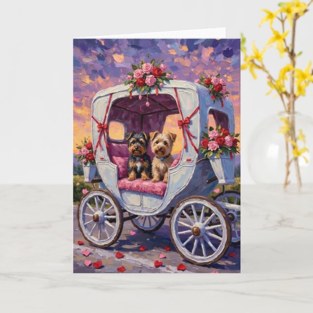 Australian Terrier Dog Valentine's Day  Card (Yellow Flower)