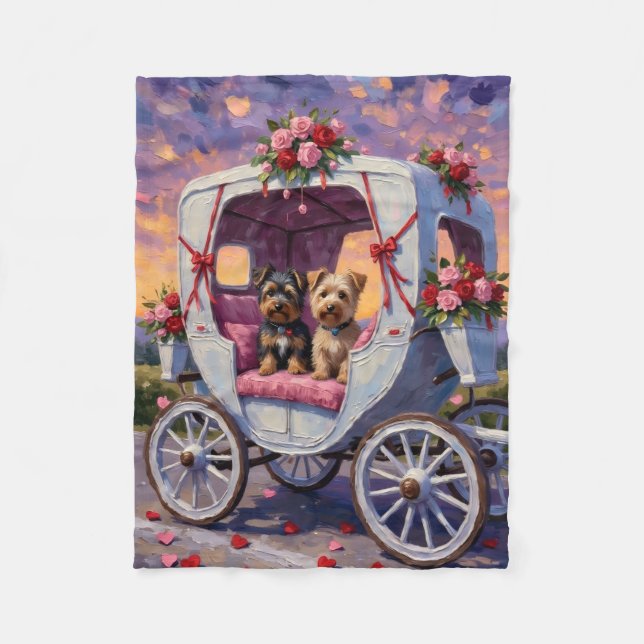 Australian Terrier Dog Valentine's Day  Fleece Blanket (Front)