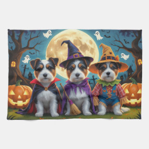 Australian Terrier Dogs Pumpkin Halloween Funny Tea Towel
