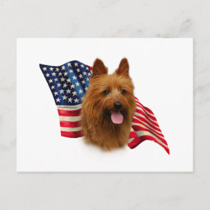 Australian Terrier Flag Postcard