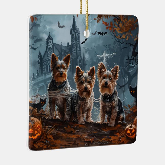 Australian Terrier Halloween Night Doggy Delight Ceramic Ornament (Right)