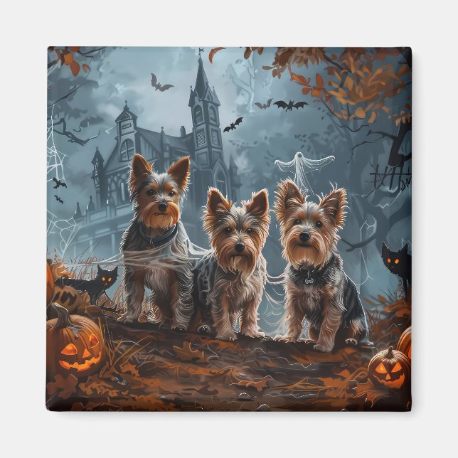 Australian Terrier Halloween Night Doggy Delight Magnet (Front)