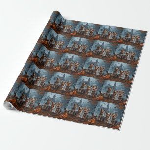 Australian Terrier Halloween Night Doggy Delight Wrapping Paper