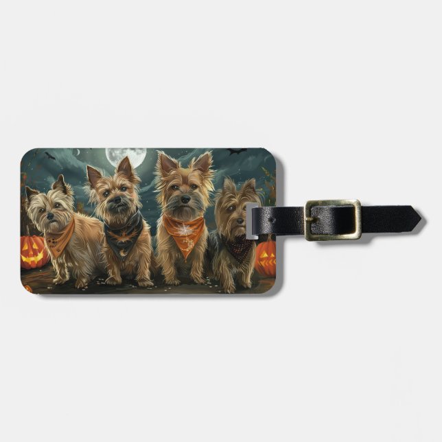 Australian Terrier Halloween Spooky Luggage Tag (Front Horizontal)