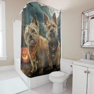 Australian Terrier Halloween Spooky Shower Curtain
