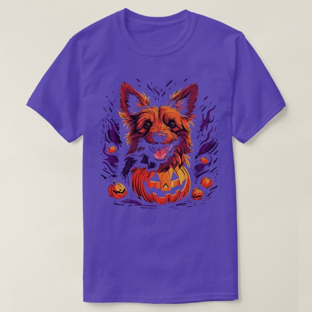 Australian Terrier Halloween T-Shirt (Design Front)