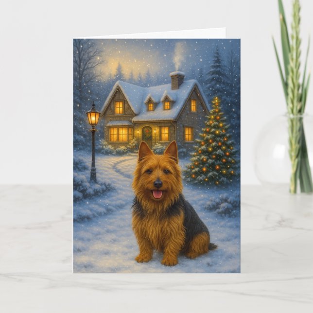 Australian Terrier Holiday Card (Front)