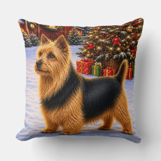 Australian Terrier Holiday Cushion