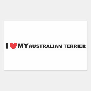 australian terrier love rectangular sticker