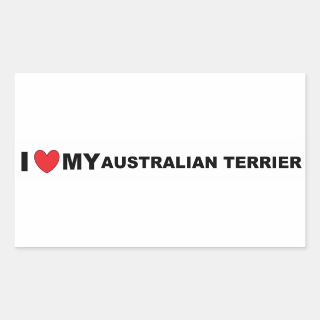 australian terrier love rectangular sticker (Front)
