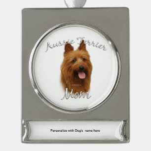 Australian Terrier Mum 2 Silver Plated Banner Ornament
