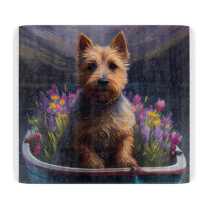 Australian Terrier on Paddle: A Scenic Adventure Cutting Board