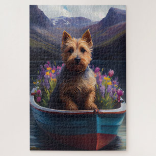 Australian Terrier on Paddle: A Scenic Adventure Jigsaw Puzzle