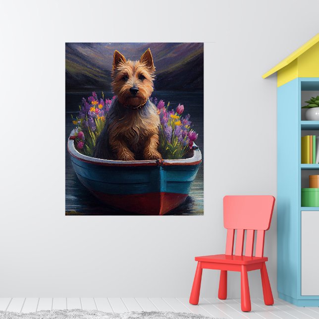 Australian Terrier on Paddle: A Scenic Adventure Poster (Nursery 1)