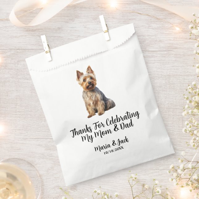 Australian Terrier Pet Cocktail Wedding  Favour Bag (Clipped)
