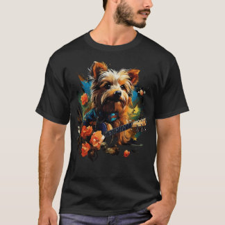 Australian Terrier Playing Guitar T-Shirt