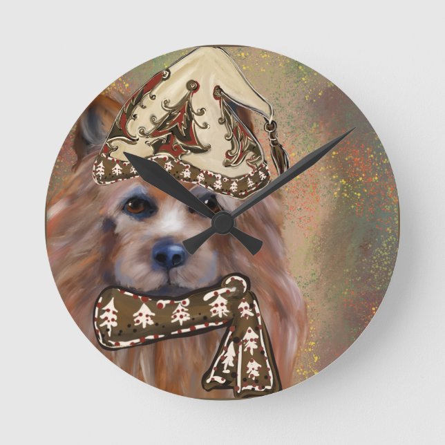 AUSTRALIAN TERRIER ROUND CLOCK (Front)
