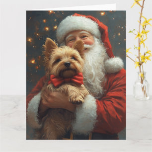 Australian Terrier Santa Claus Festive Christmas Card