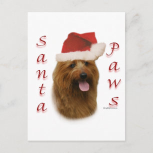 Australian Terrier Santa Paws Holiday Postcard