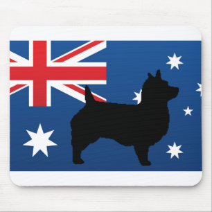 australian terrier silhouette australia flag mouse pad