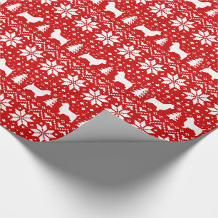 Australian Terrier Silhouettes Christmas Pattern Wrapping Paper