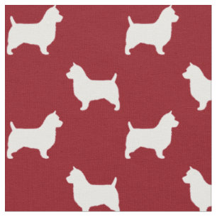 Australian Terrier Silhouettes Pattern Fabric