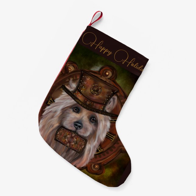 AUSTRALIAN TERRIER  SMALL CHRISTMAS STOCKING (Front (Hanging))