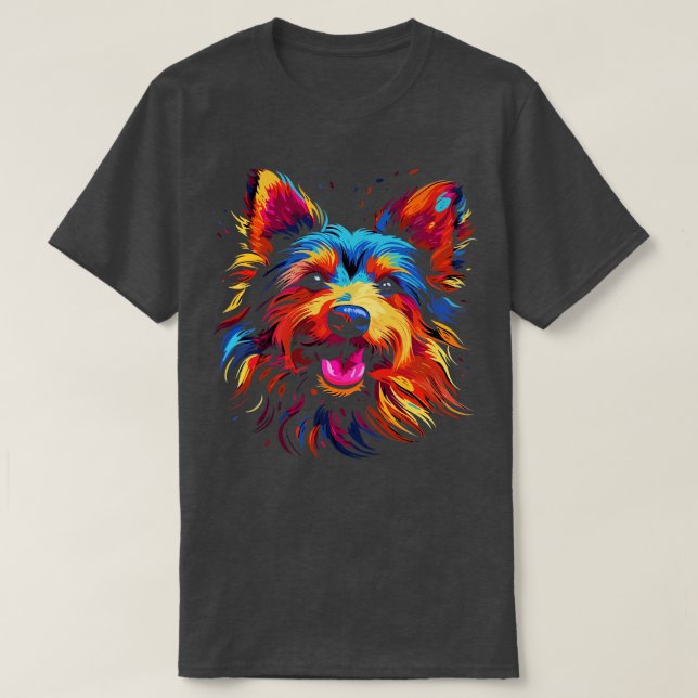 Australian Terrier Smiling T-Shirt (Design Front)