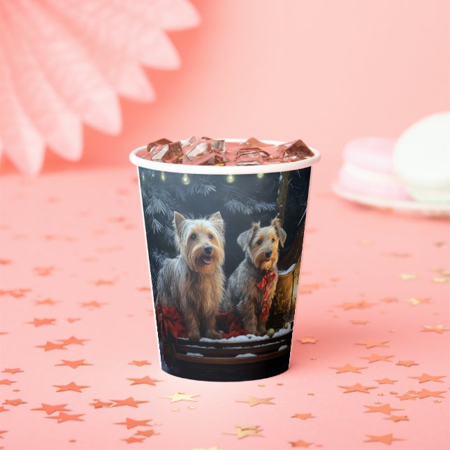 Australian Terrier Snowy Sleigh Christmas Decor  Paper Cups (Insitu)